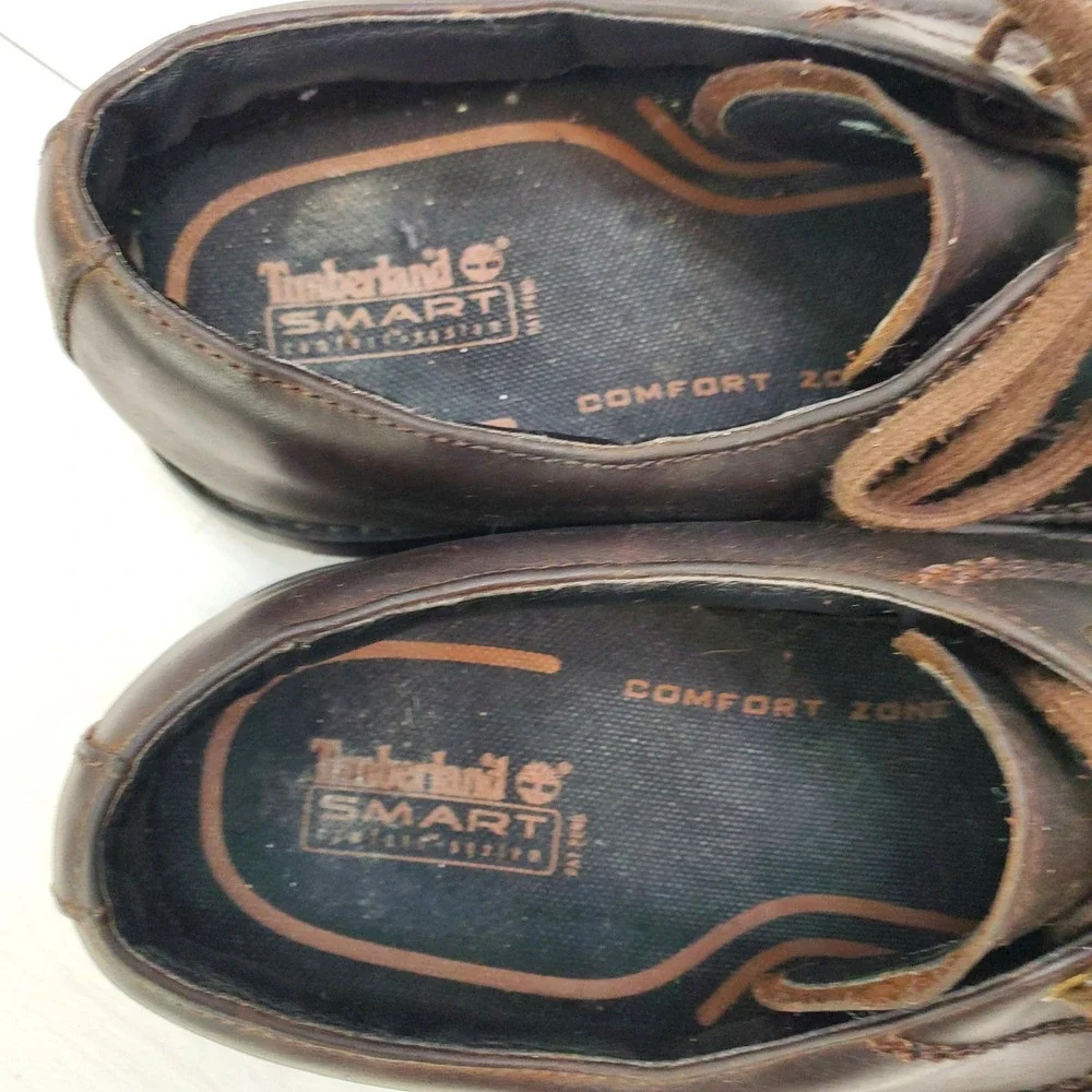 Timberland Mens Brown Leather Waterproof Oxford Shoes Size 9W Americana Gorpcore